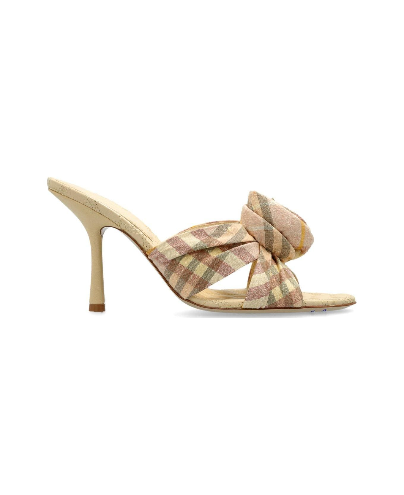 Mews Rose Detailed Checked Mules - 1