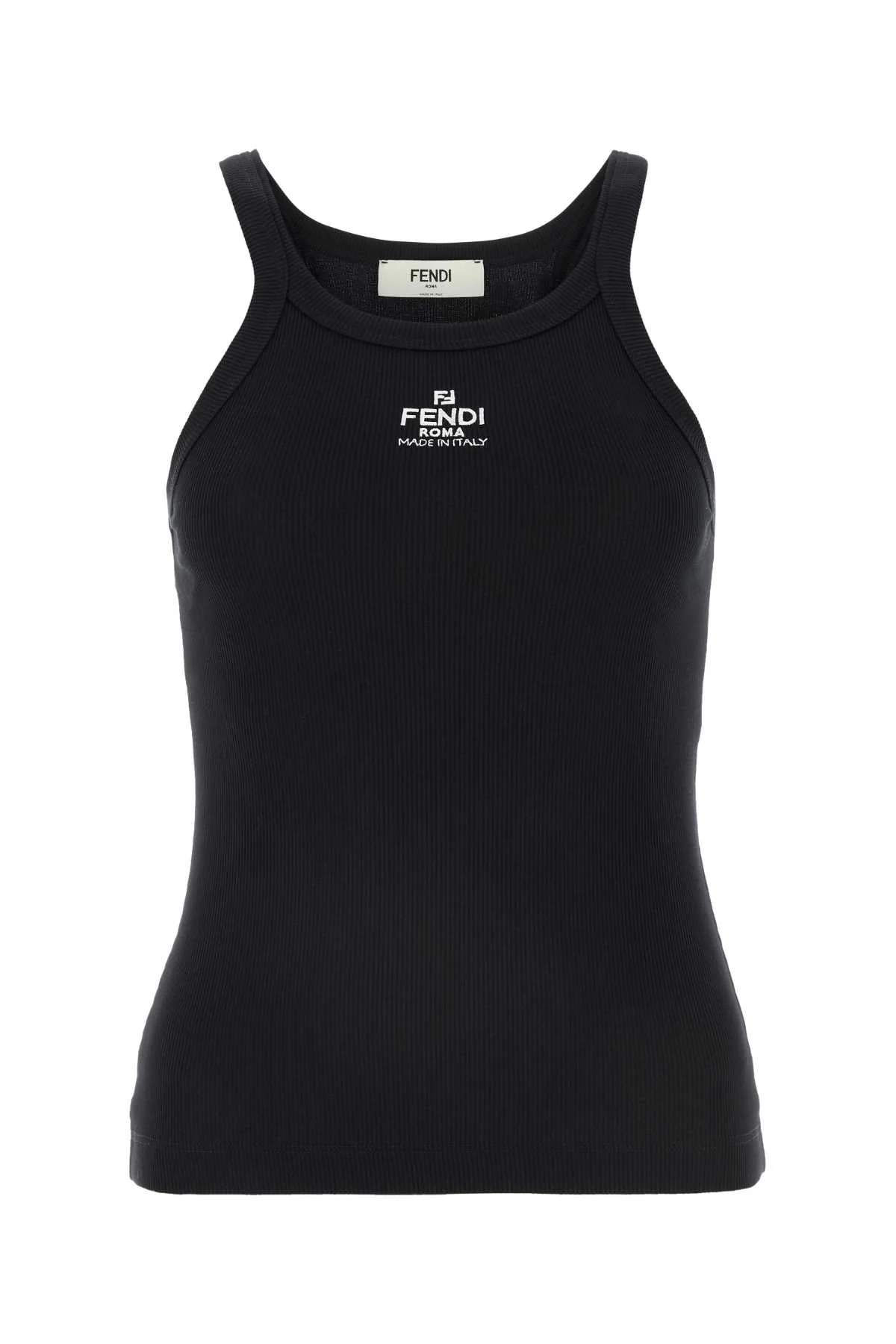 Fendi Women Black Cotton Tank Top - 1