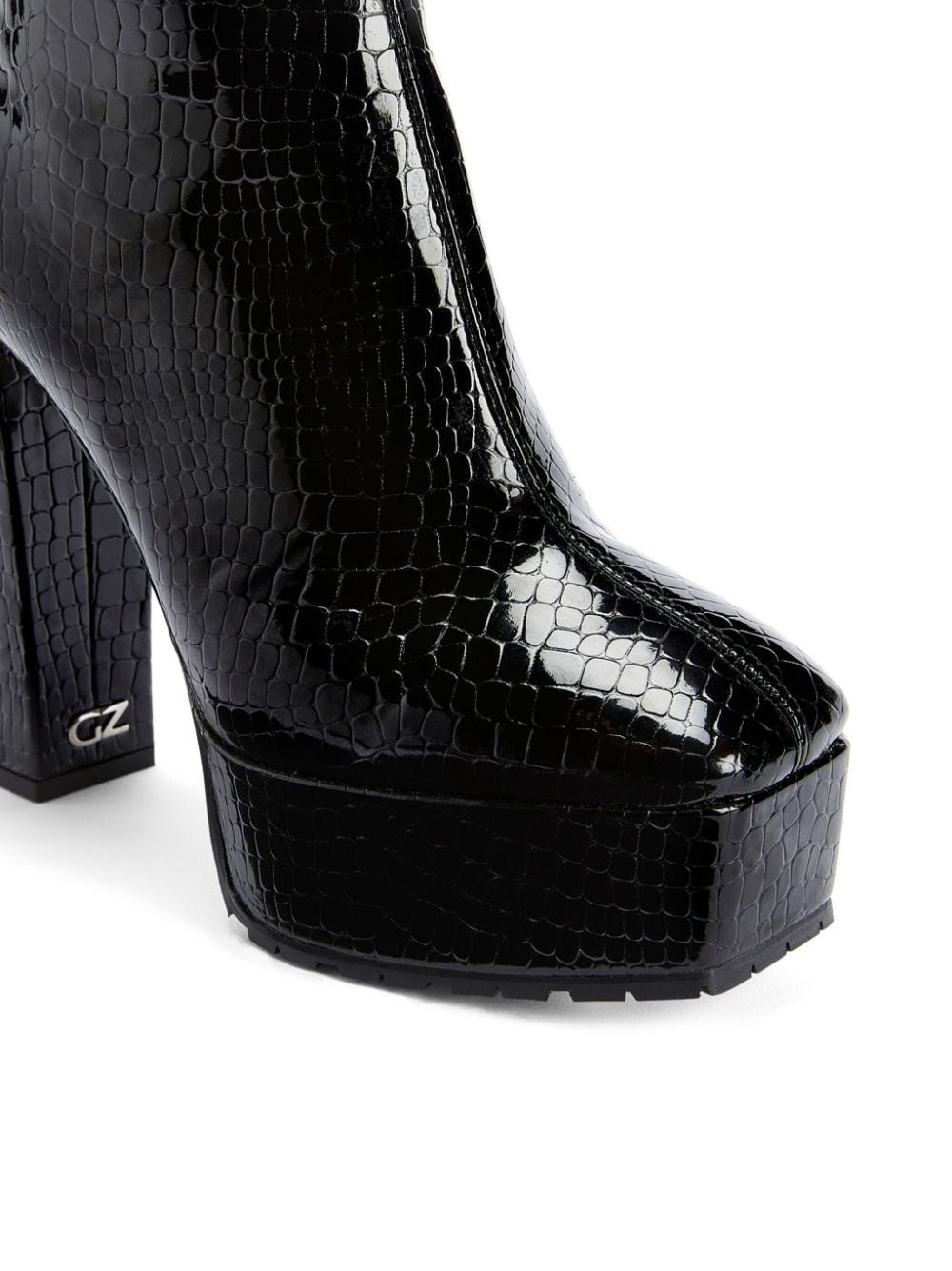 Morgana 120mm crocodile-effect ankle boots - 4