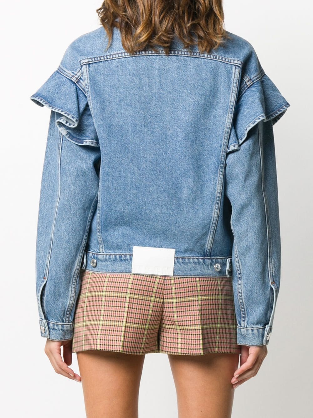 ruffled denim jacket - 4