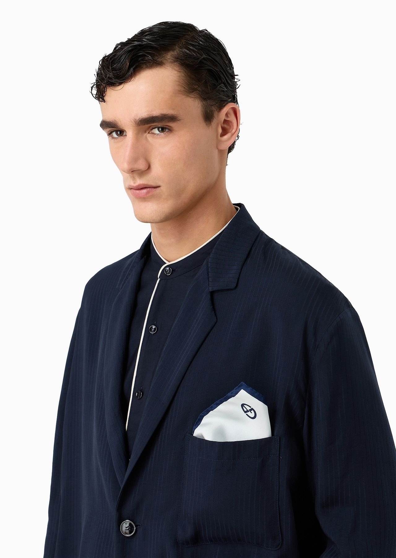Silk pocket square with logo - 3