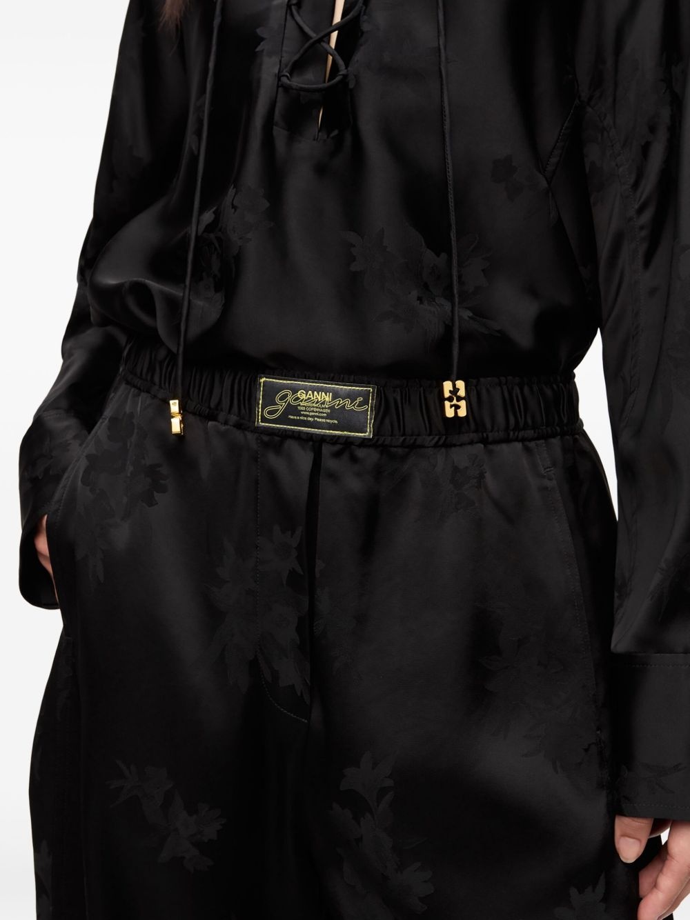 floral-jacquard trousers - 5