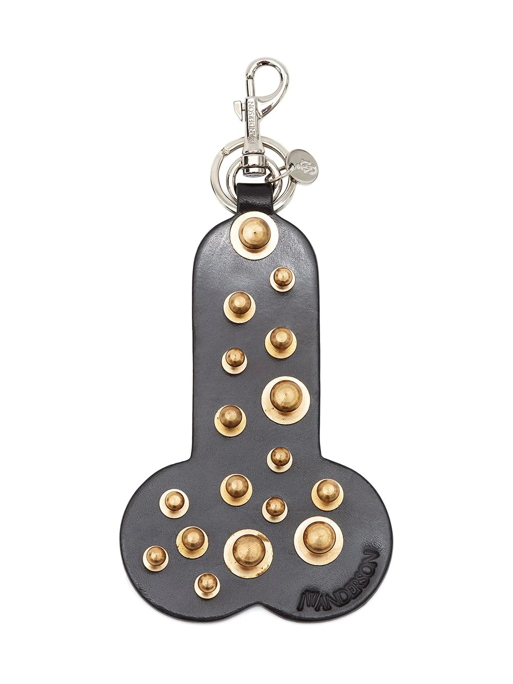 studded calf leather keyring - 1