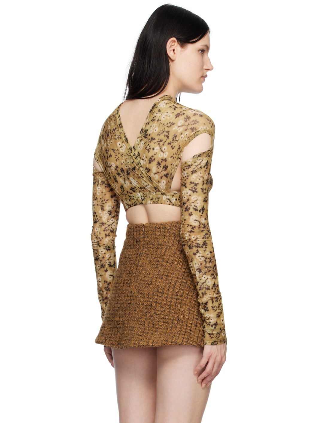 Yellow Anti Cross Over Blouse - 3