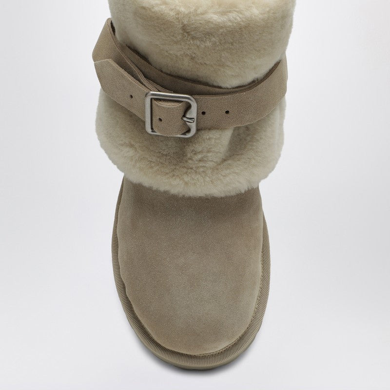 Burberry Chubby Snow Boots In Suede And Beige Shearling Women - 3