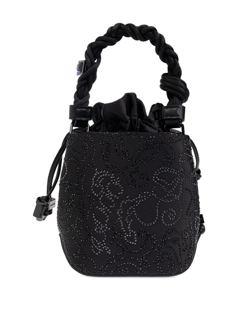 Bou braided-handle crystal-embellished bucket bag - 3