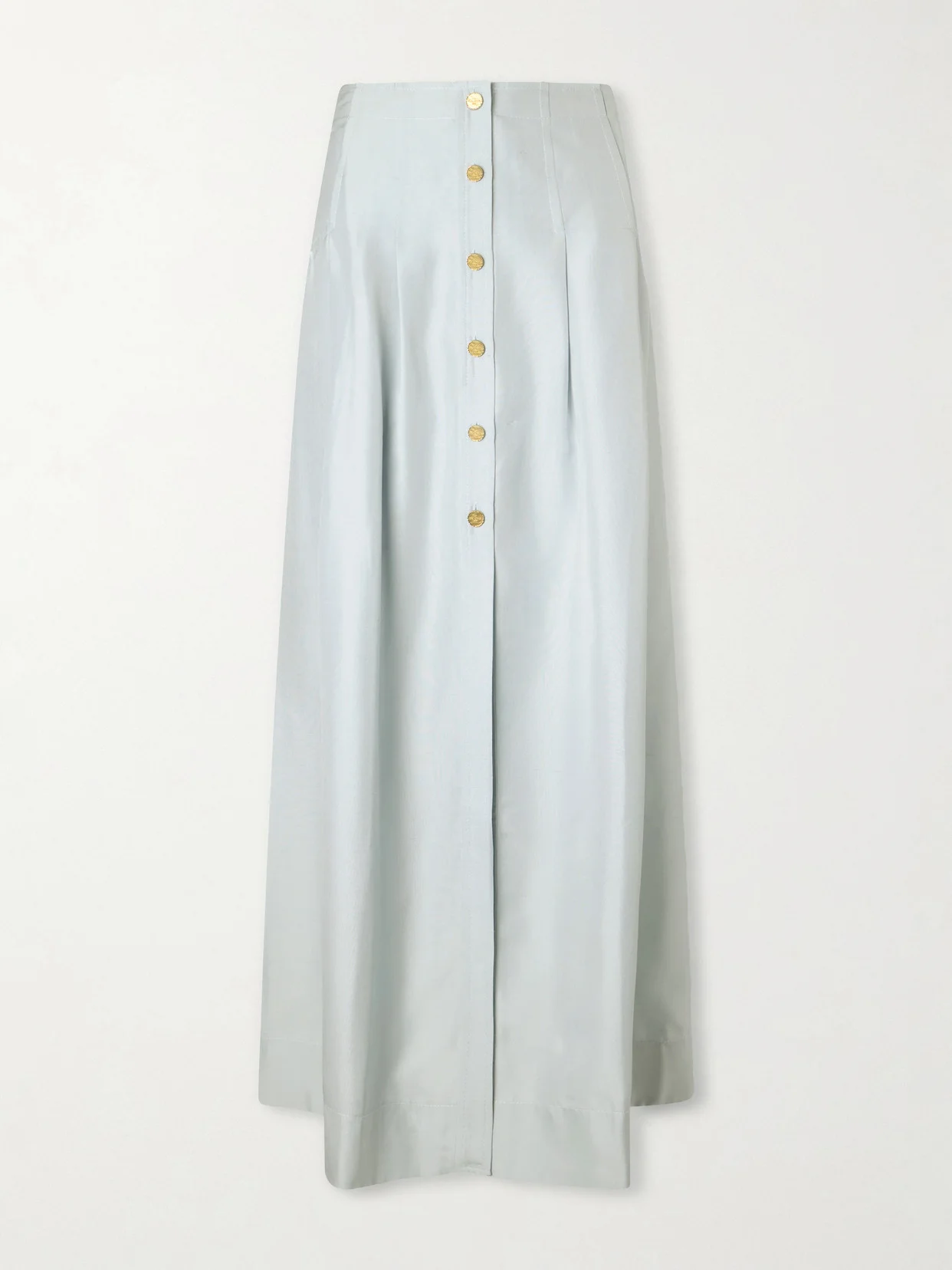 Amou Pleated Silk Maxi Skirt - 1