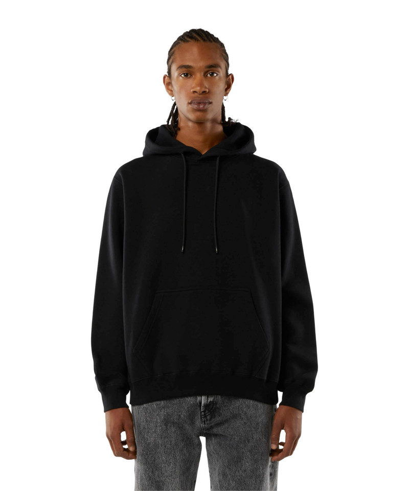 Cotton sweatshirt with a maxi logo on the hood 3