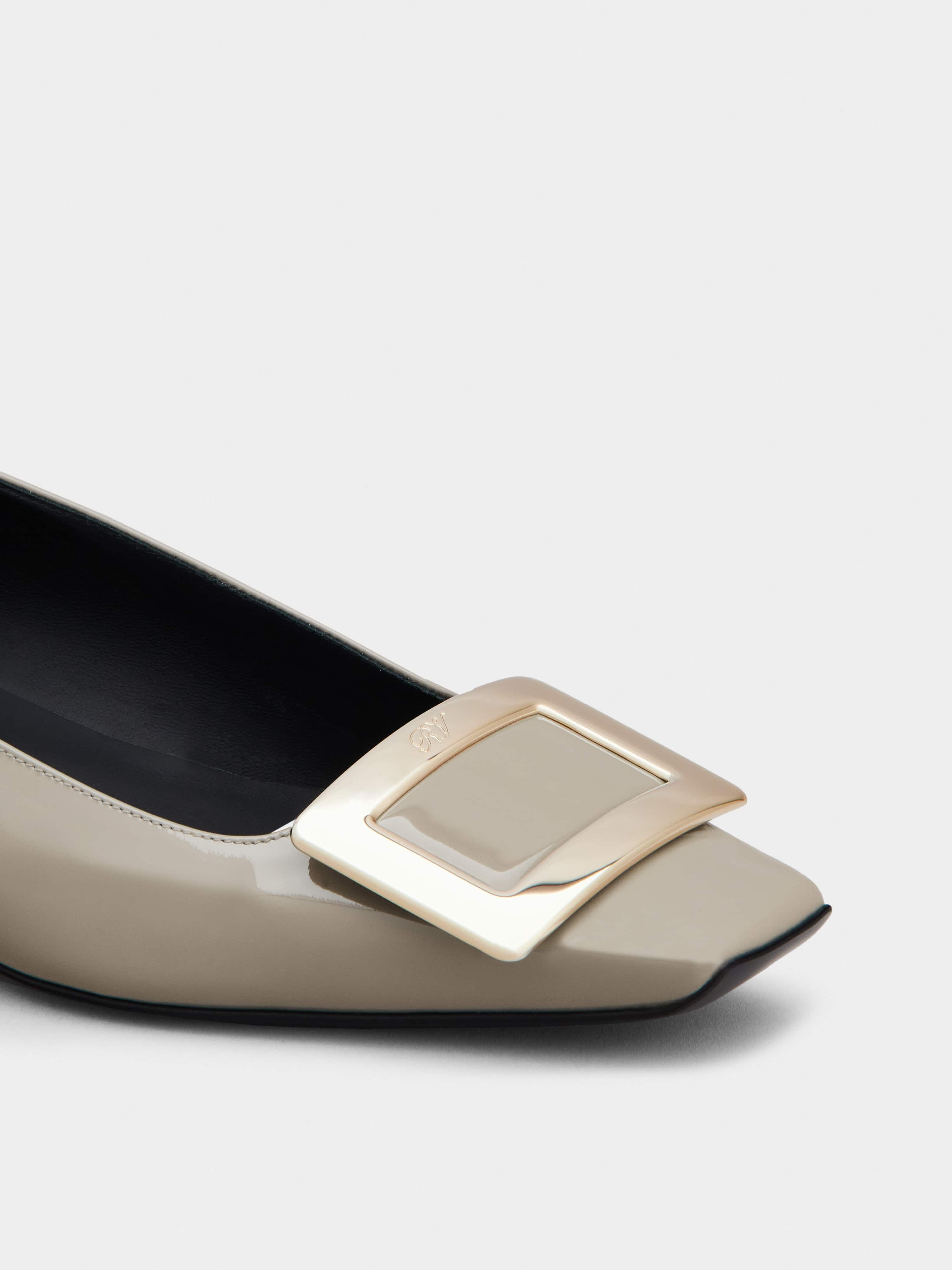 Belle Vivier Metal Buckle Ballerinas in Patent Leather - 8