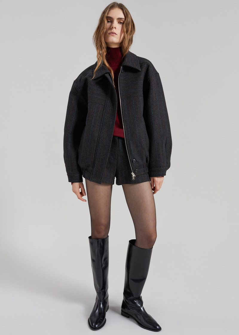 Natick Blouson Jacket - Charcoal Multi Stripe 4
