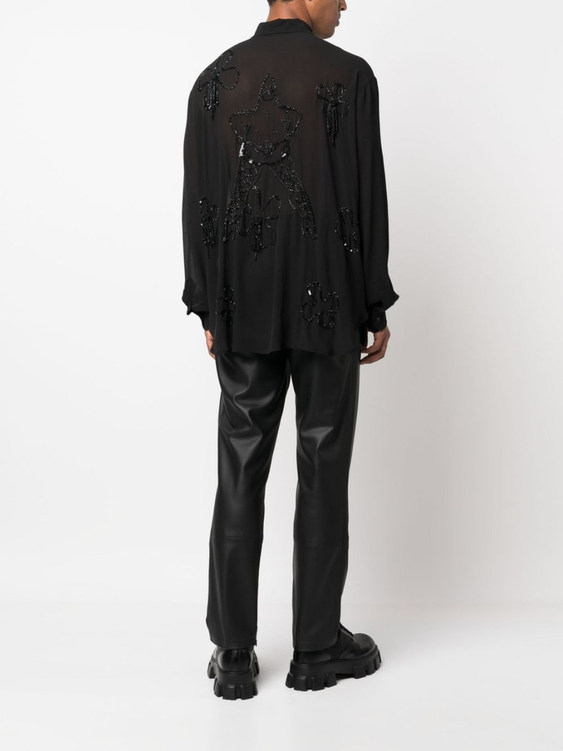 GCDS bead-embellished silk shirt outlook