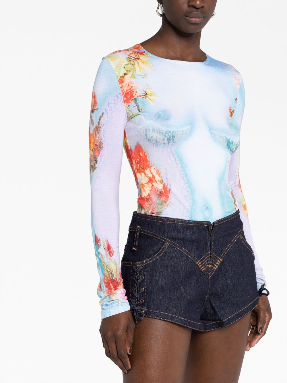 Body Flower-print mesh top - 5