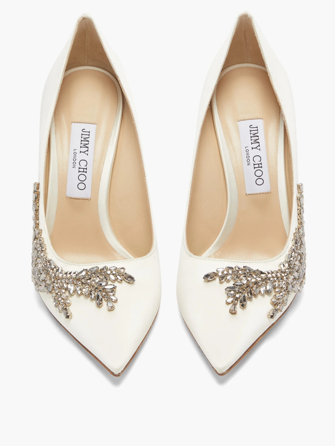 Love crystal-embellished satin pumps - 5