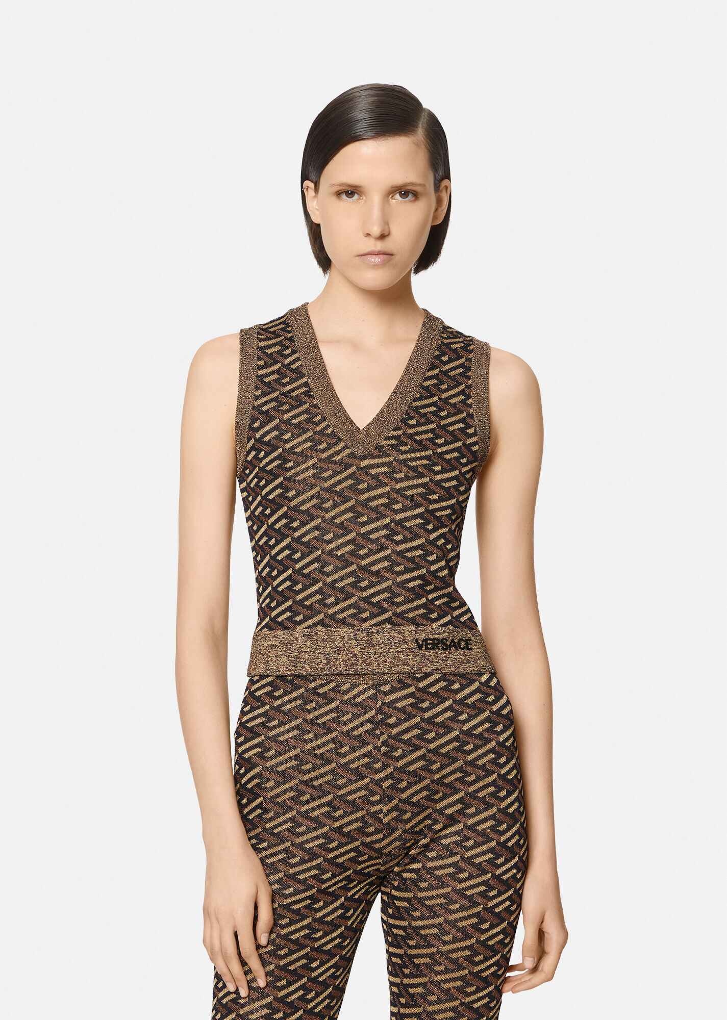 La Greca Metallic Jacquard Vest - 2