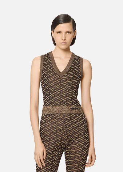 VERSACE La Greca Metallic Jacquard Vest outlook