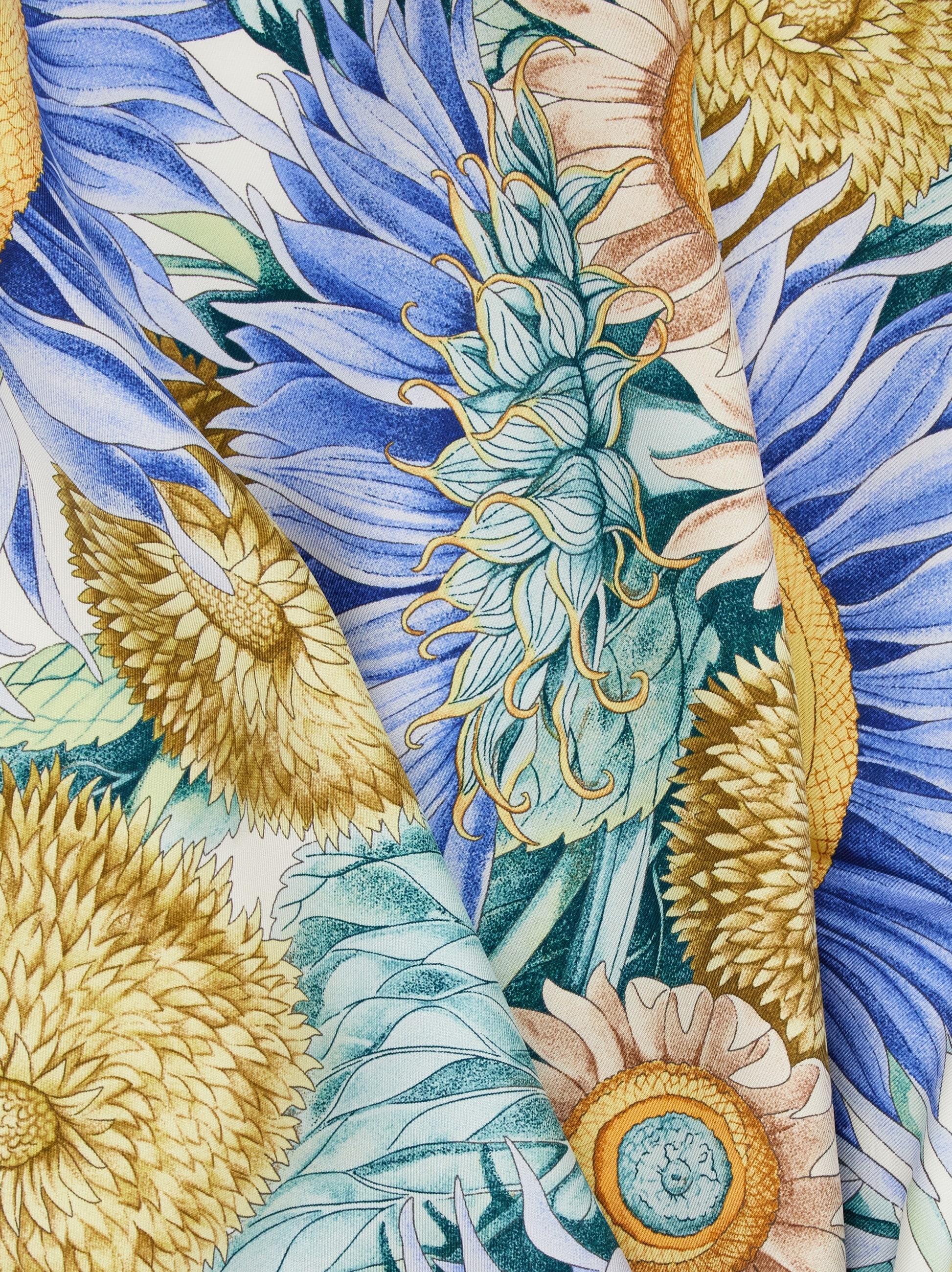 Sunflower print silk scarf - 4