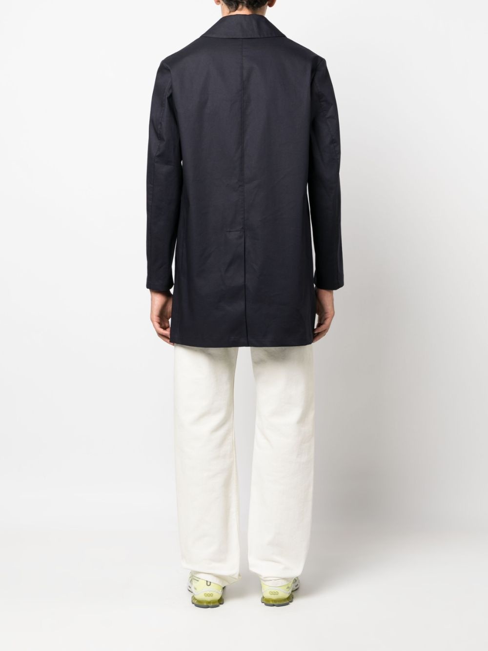 single-breasted cotton raincoat - 4