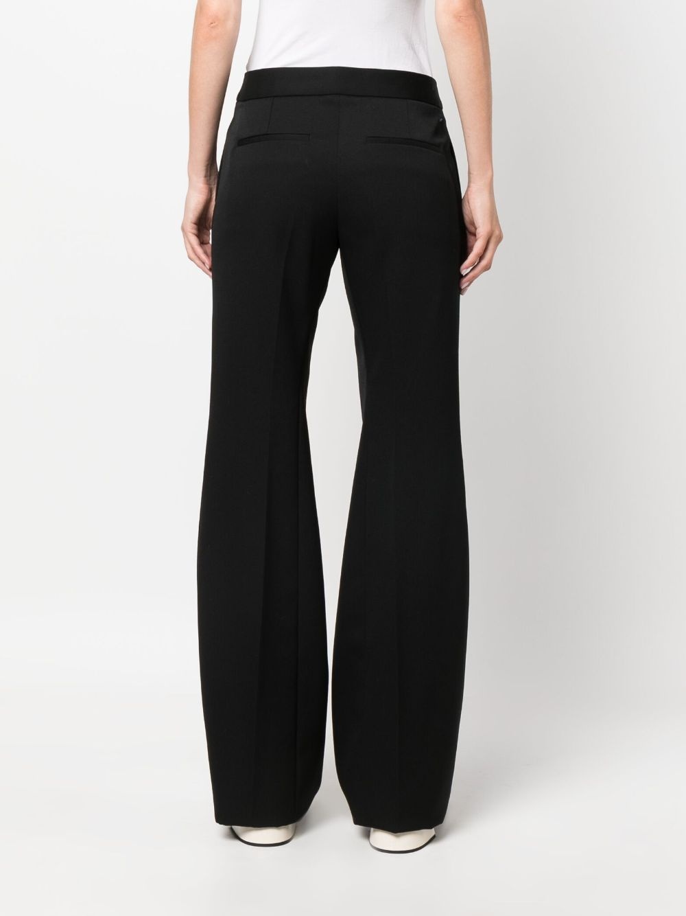 wool-cotton wide-leg trousers - 4