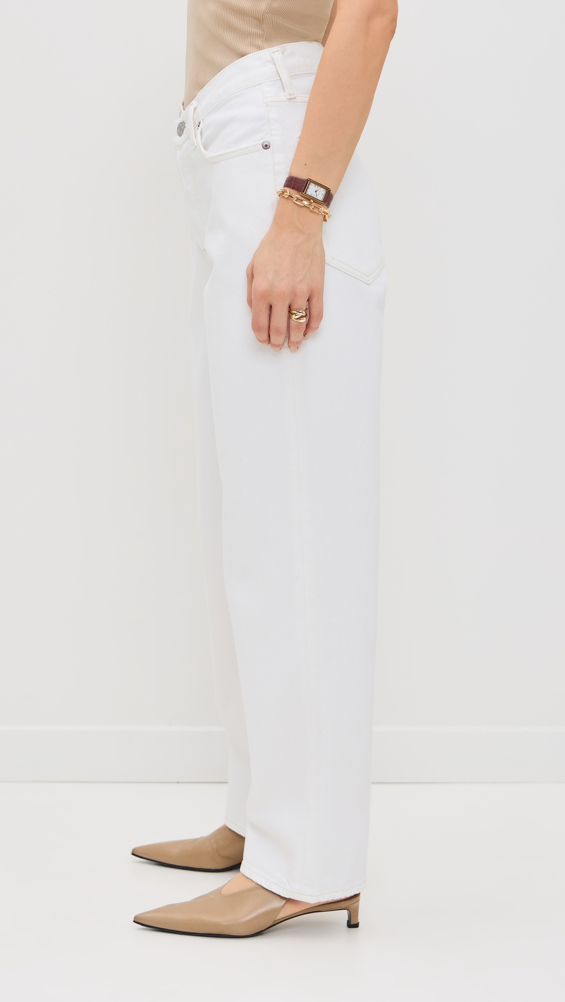 V Waist Baggy Jeans - 3