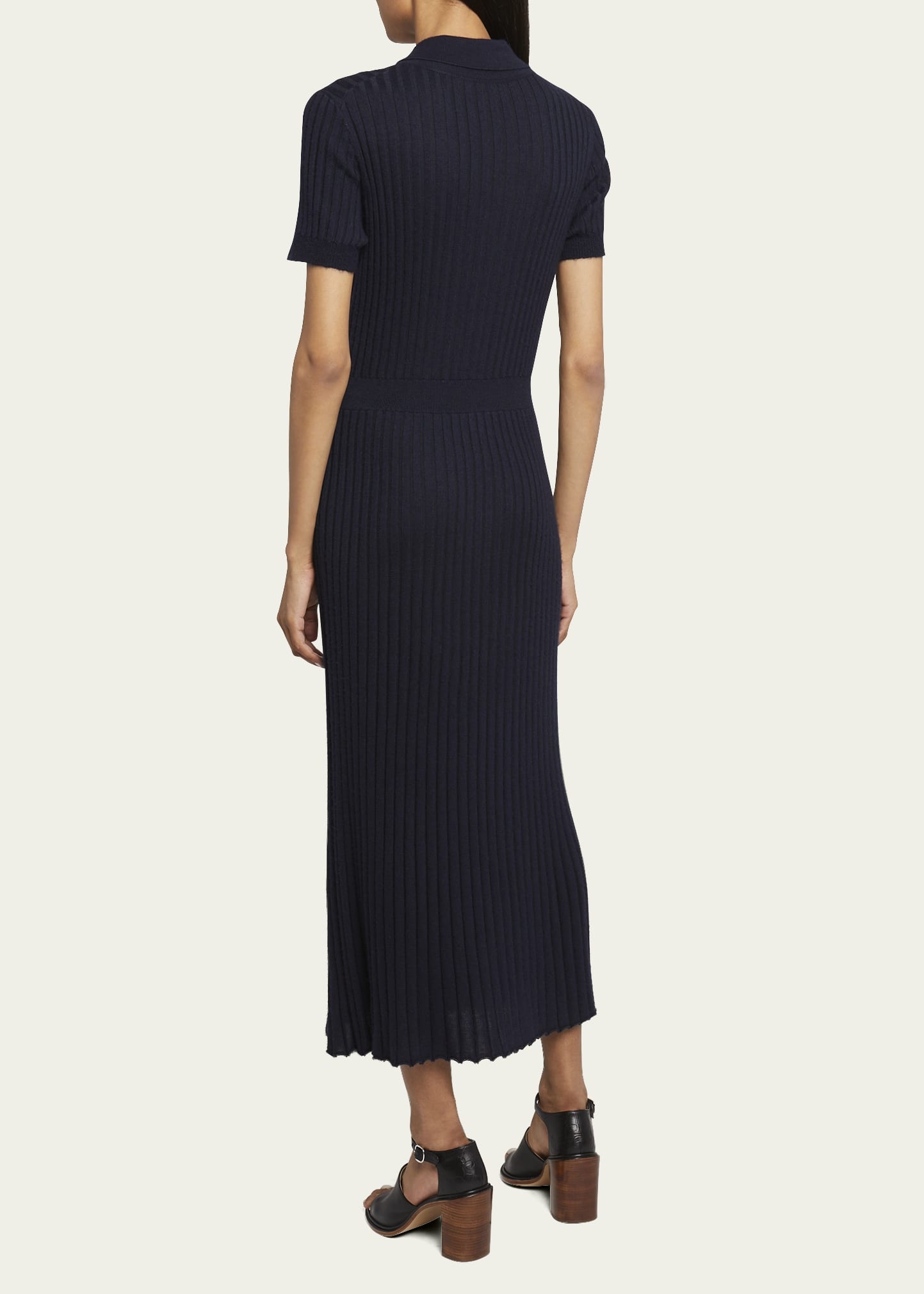 Amor Polo Ribbed Cashmere Dress - 3