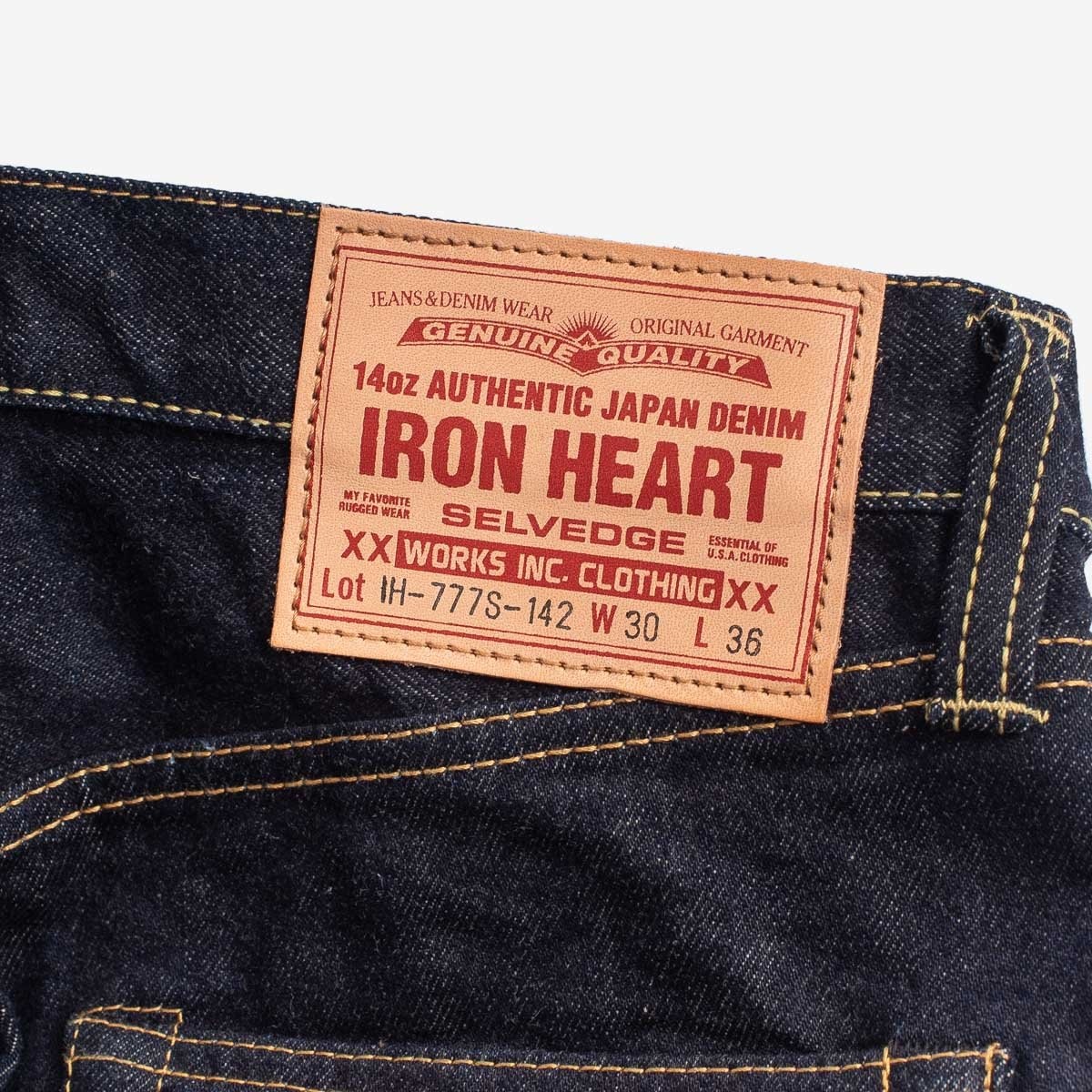 IH-777S-142 14oz Selvedge Denim Slim Tapered Cut Jeans - Indigo - 10