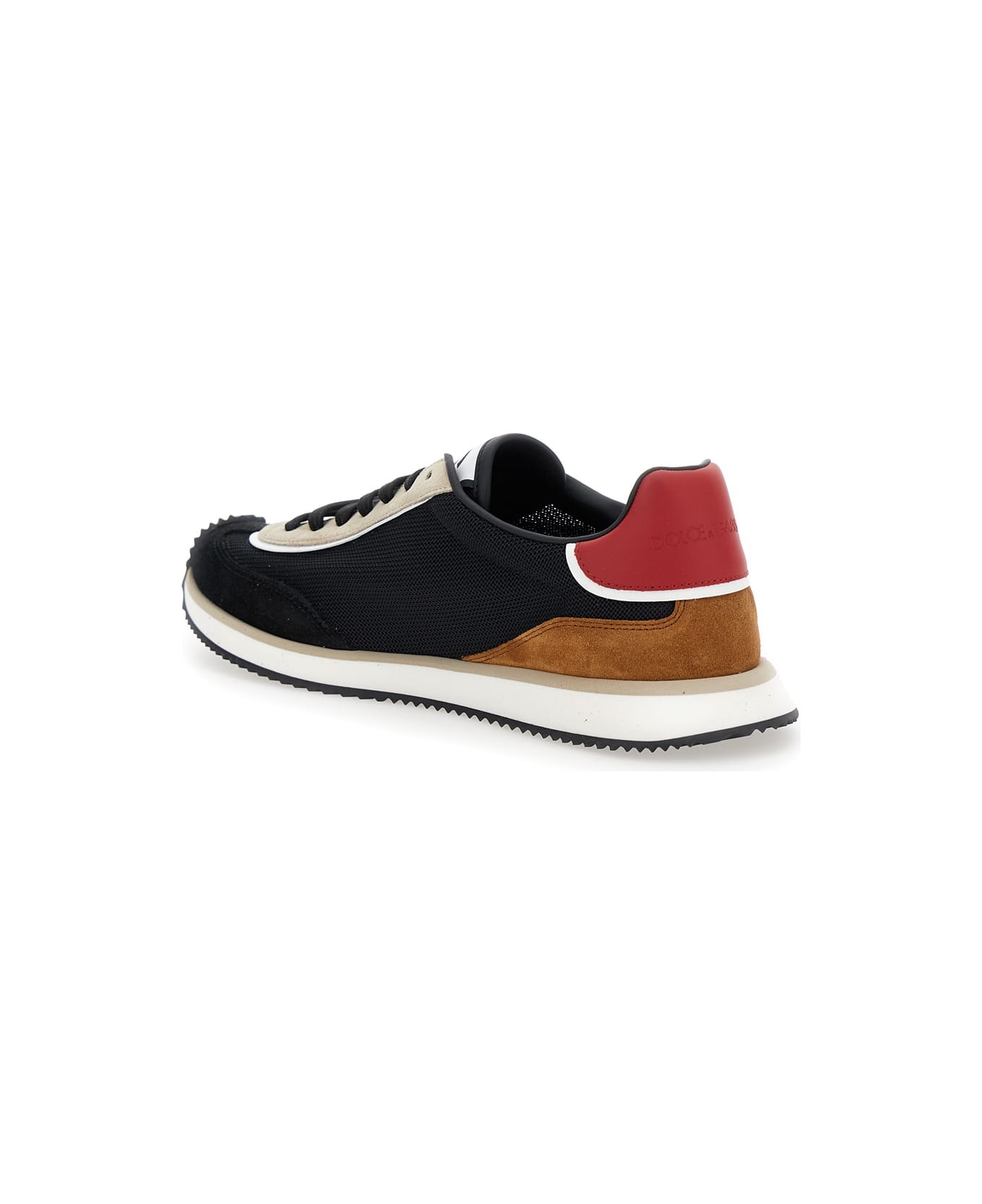'aria' Blue Running Sneakers With Logo Detail In Suede And Tech Fabric Man - 3