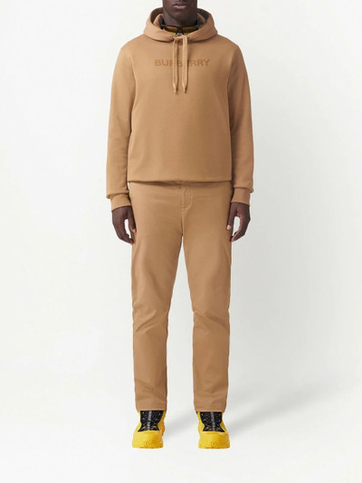 Burberry embroidered-logo tailored trousers outlook