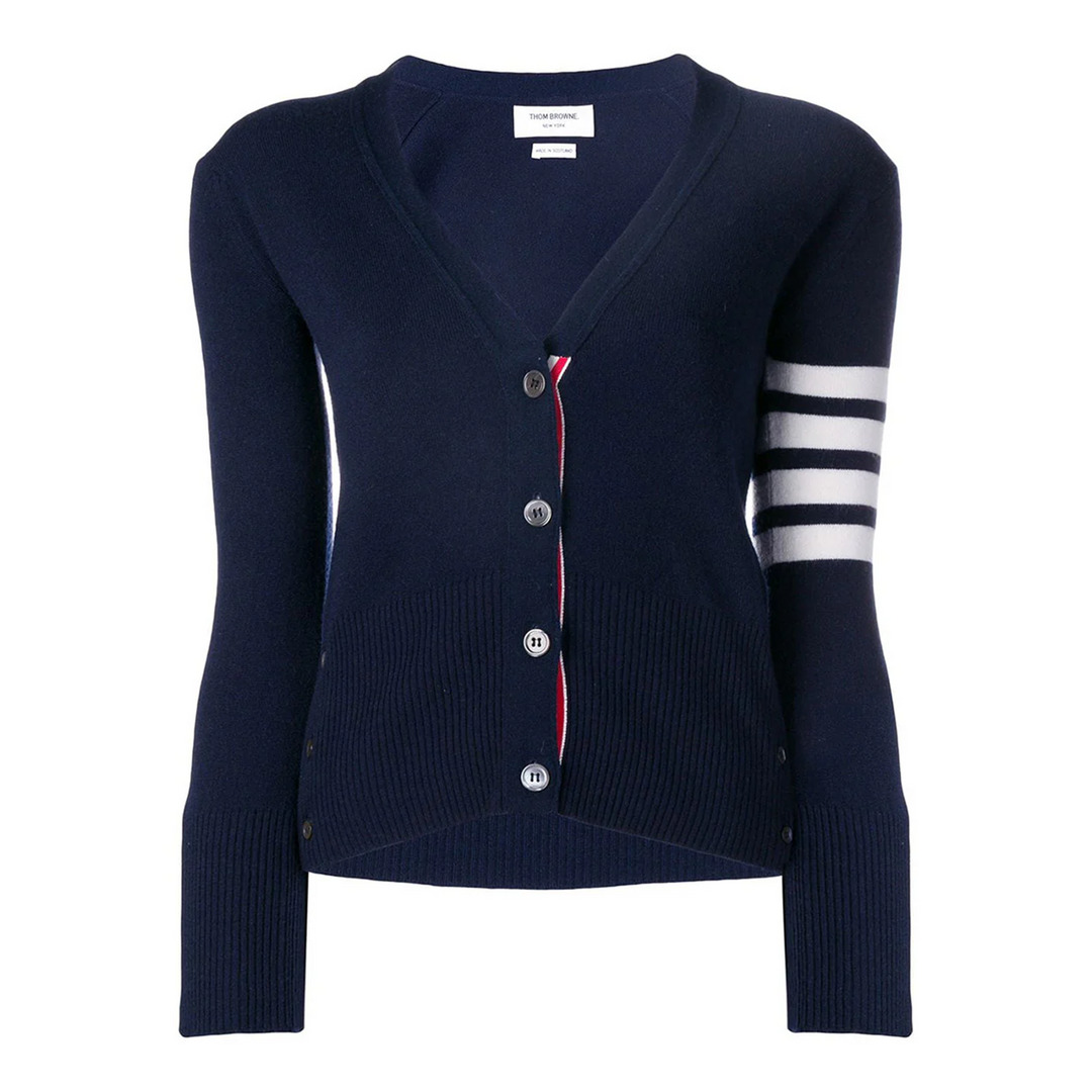 Classic V Neck Cardigan - 1