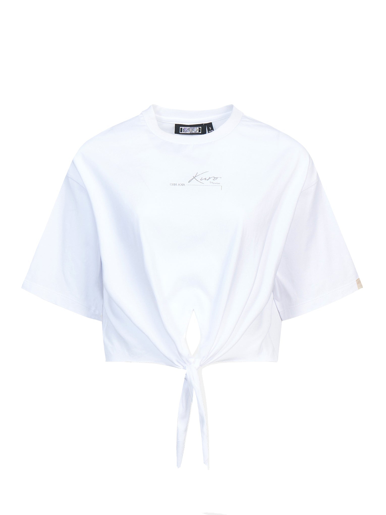Logo Print Tie Front Drop-shoulder T-shirt - 12