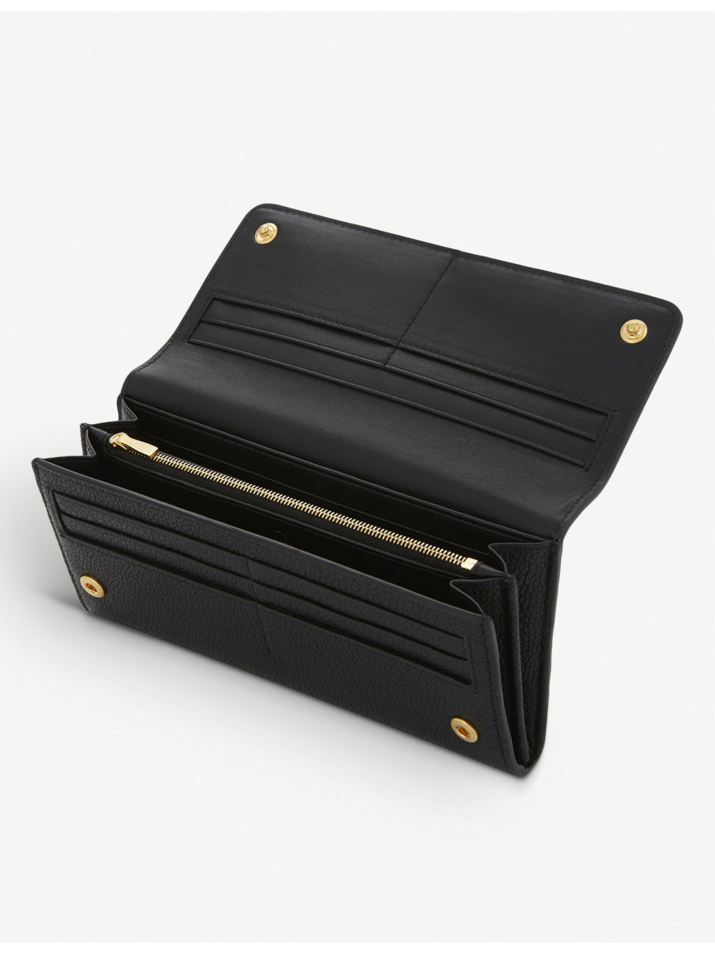 Grained leather continental wallet - 4