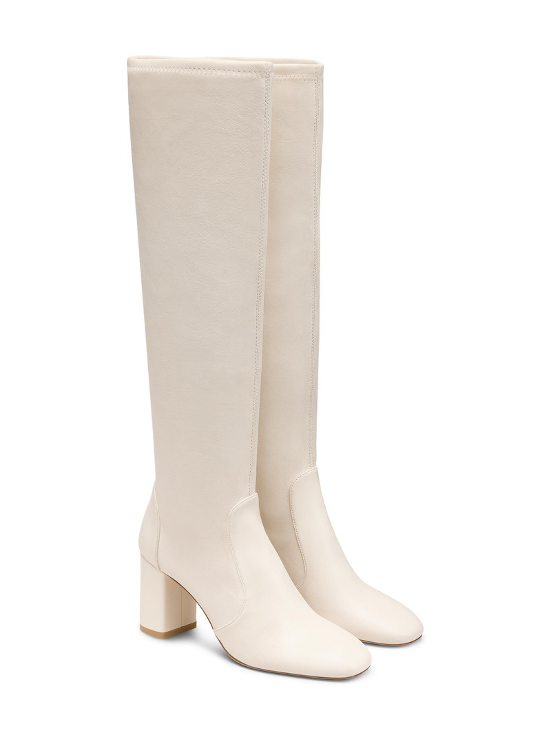 Women's Lucie 75MM Leather Boots - Cream 4