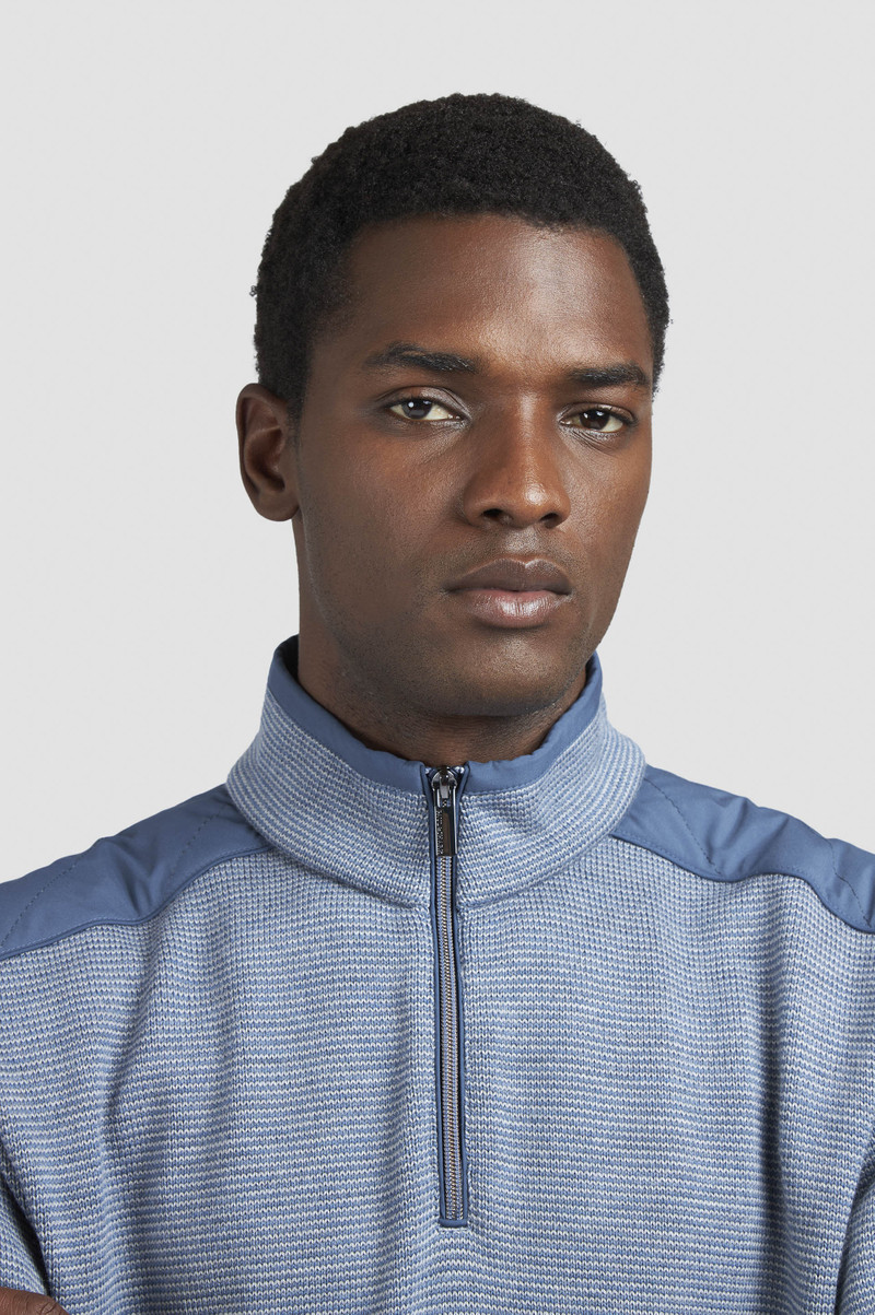 SOFT COOL TOUCH WOOL HALF ZIP SWEATER WITH TYPHOON® PLATINUM DETAILS 4
