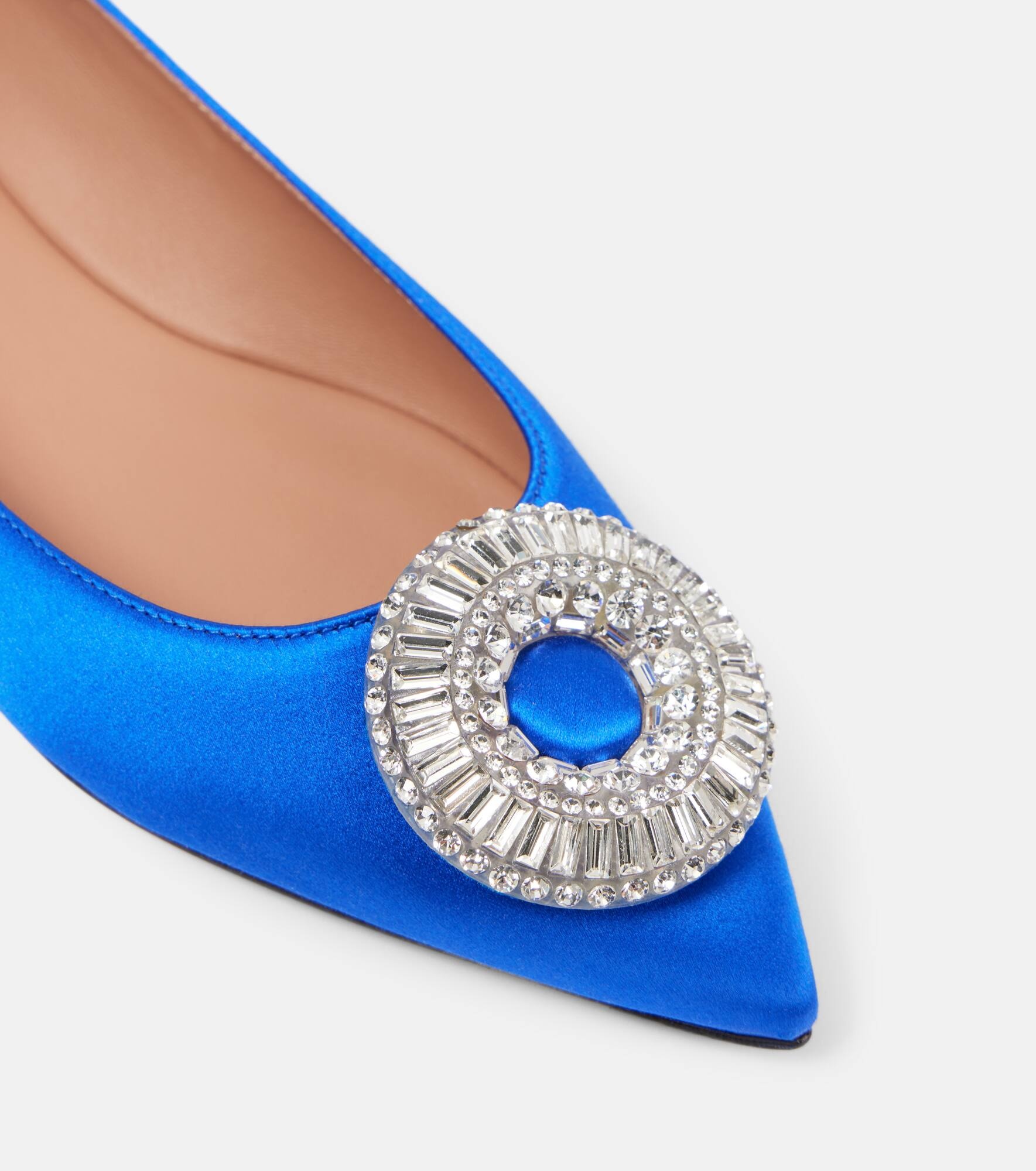 Crystal Hoop satin ballet flats - 5