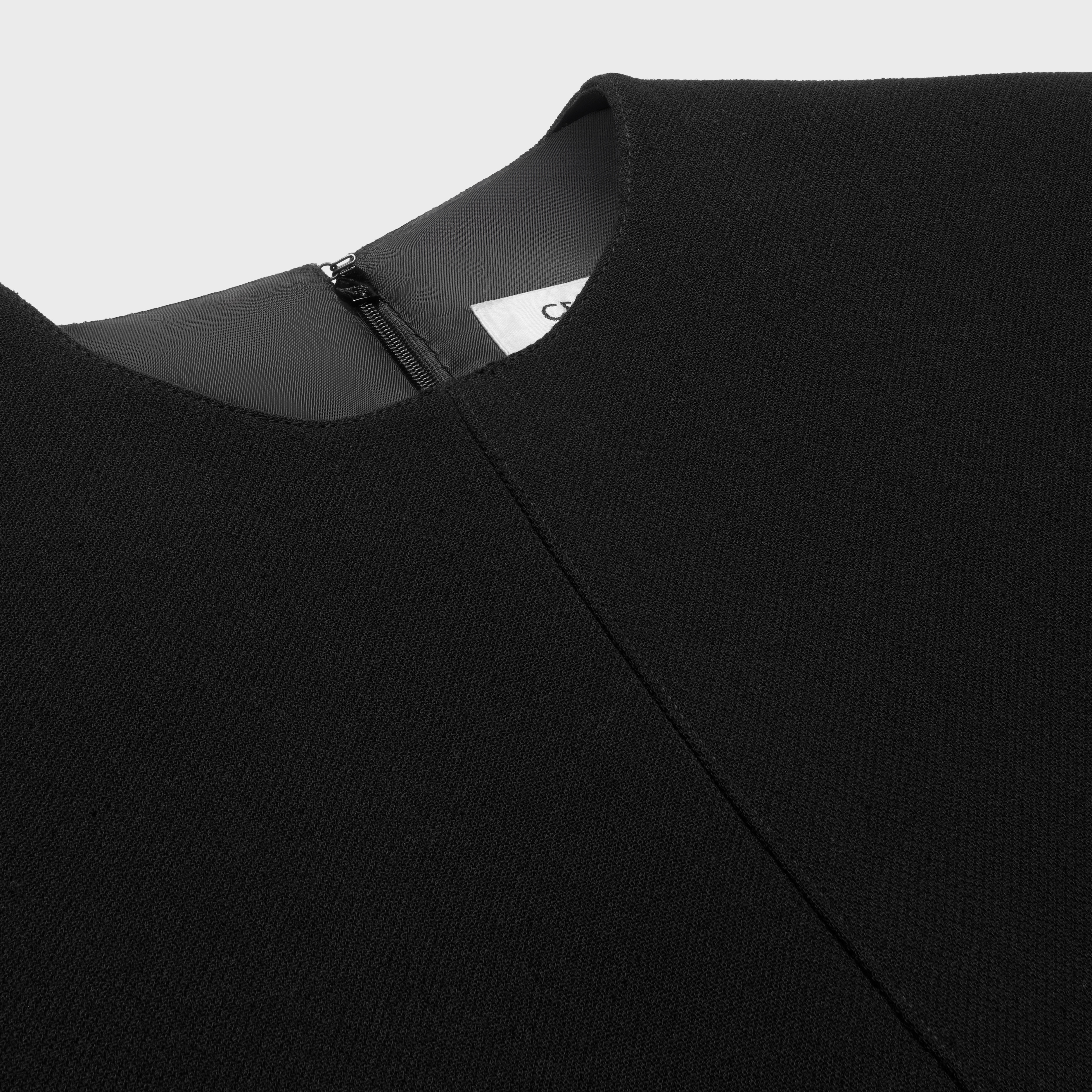 mini trapeze dress in double faced wool crepe - 3