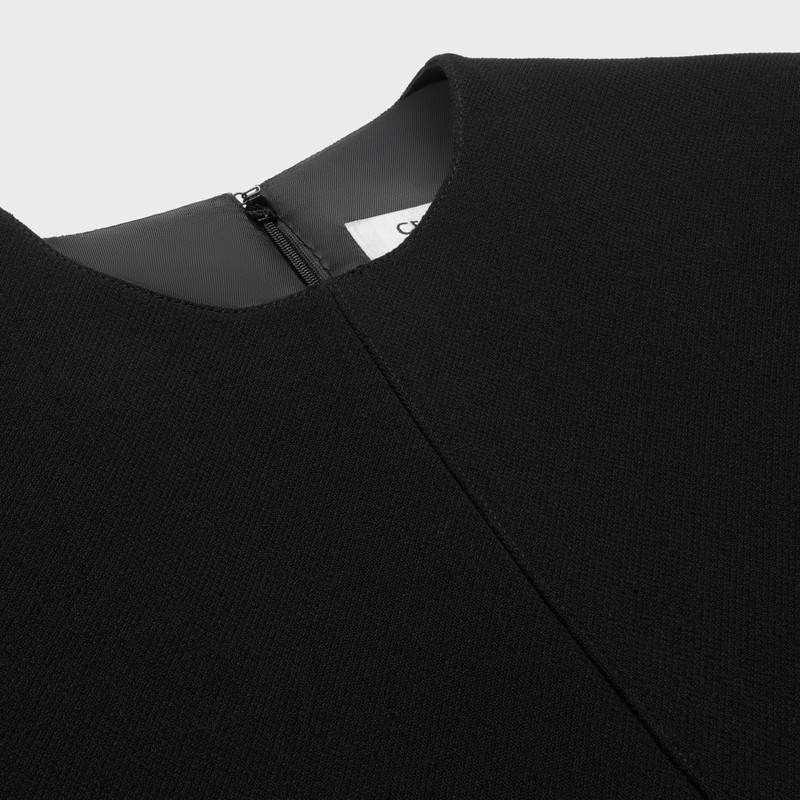 mini trapeze dress in double faced wool crepe 3