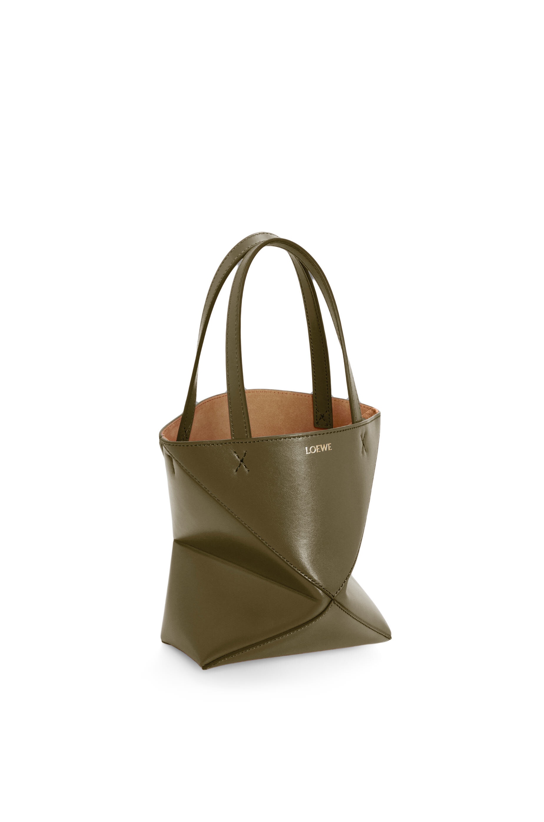 Mini Puzzle Fold Tote in shiny calfskin - 2