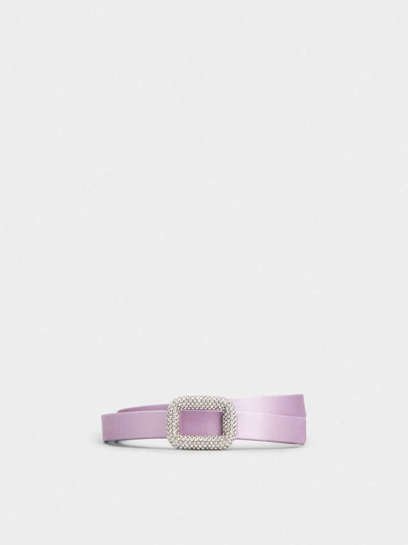 Viv' Choc Strass Buckle Belt in Satin - 1