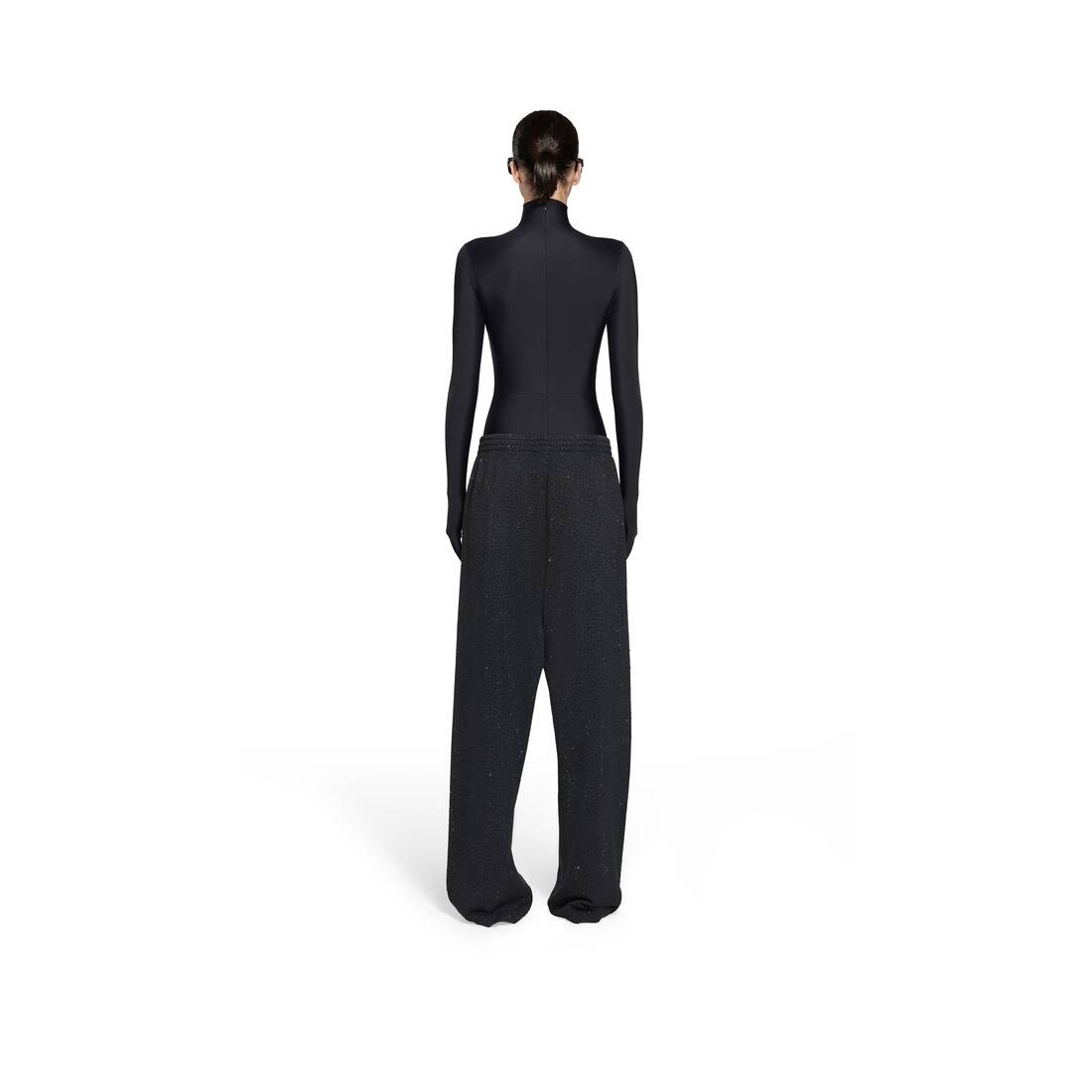 Women's Baggy Sweatpants in Black Faded - 4