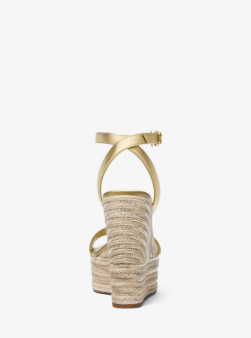 Leighton Metallic Leather Wedge Sandal 3