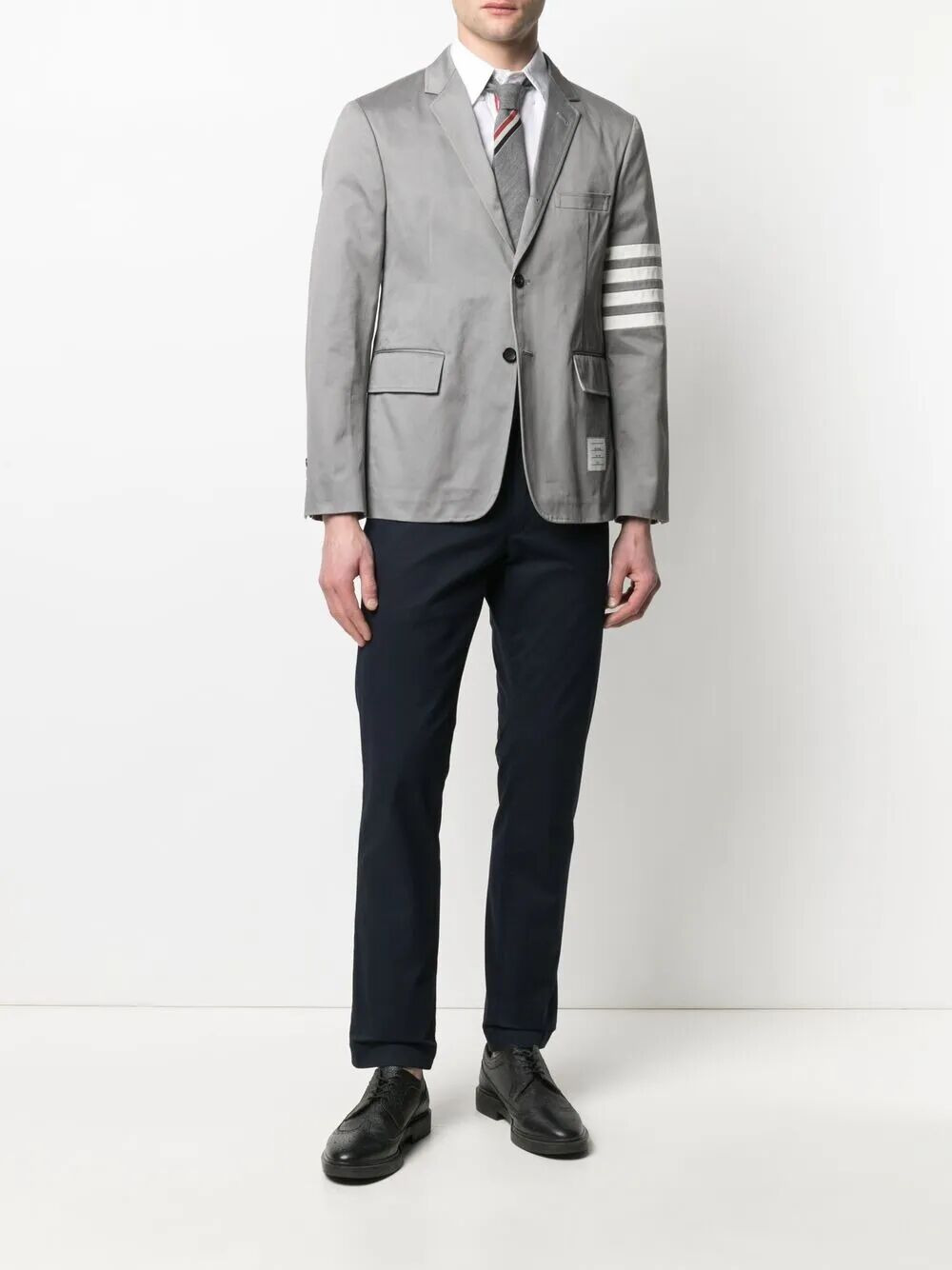 Thom Browne Men Classic L/S Bd Pc Shirt W/ Cf Gg Placket In Solid Poplin - 2