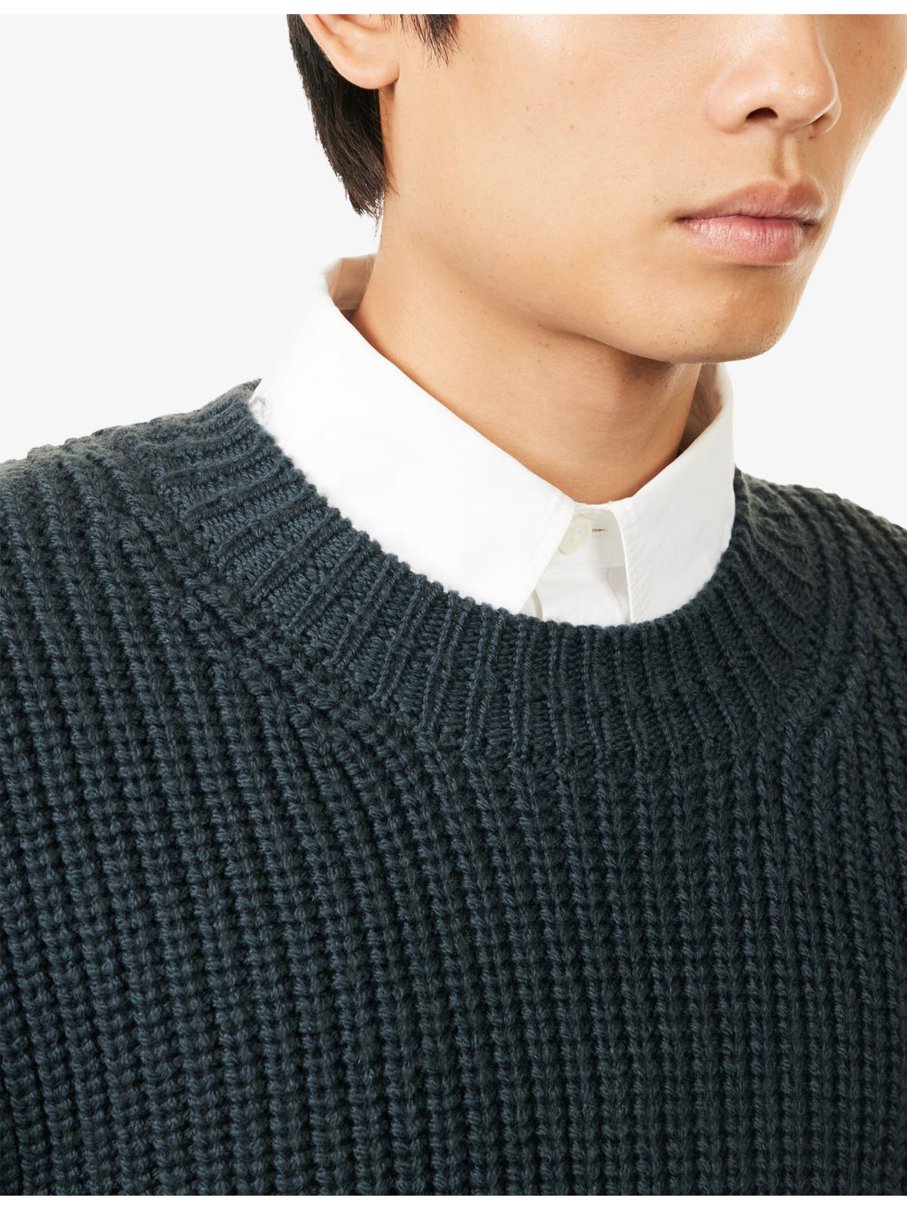 Crewneck Knitted Wool Cashmere Blend Jumper - 5