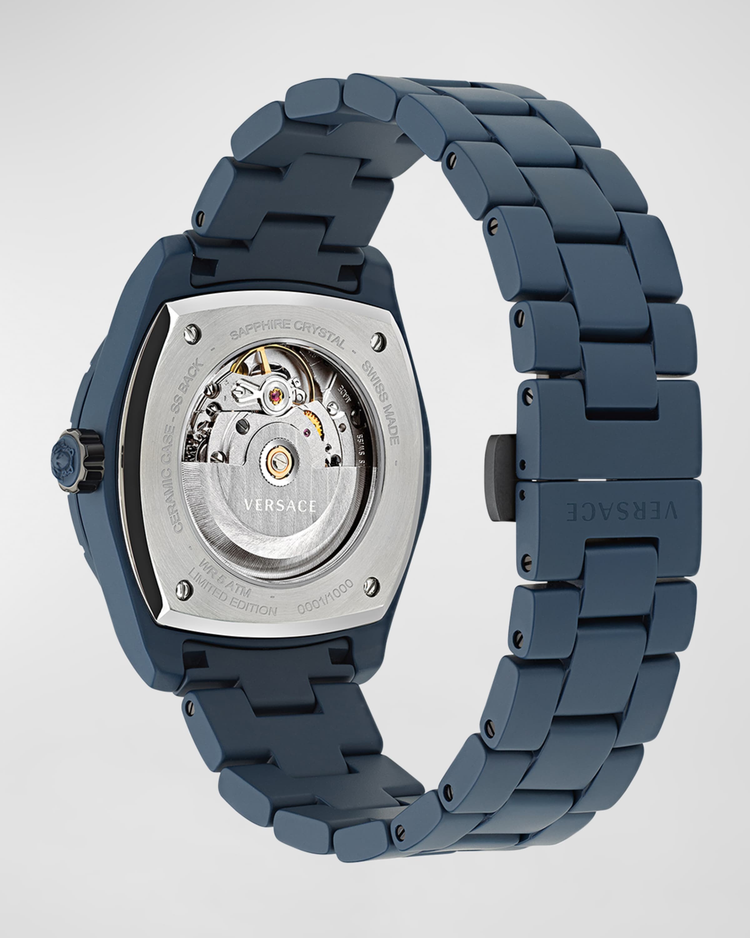 Men's DV One Automatic Blue Ceramic Bracelet Watch, 43mm - 4