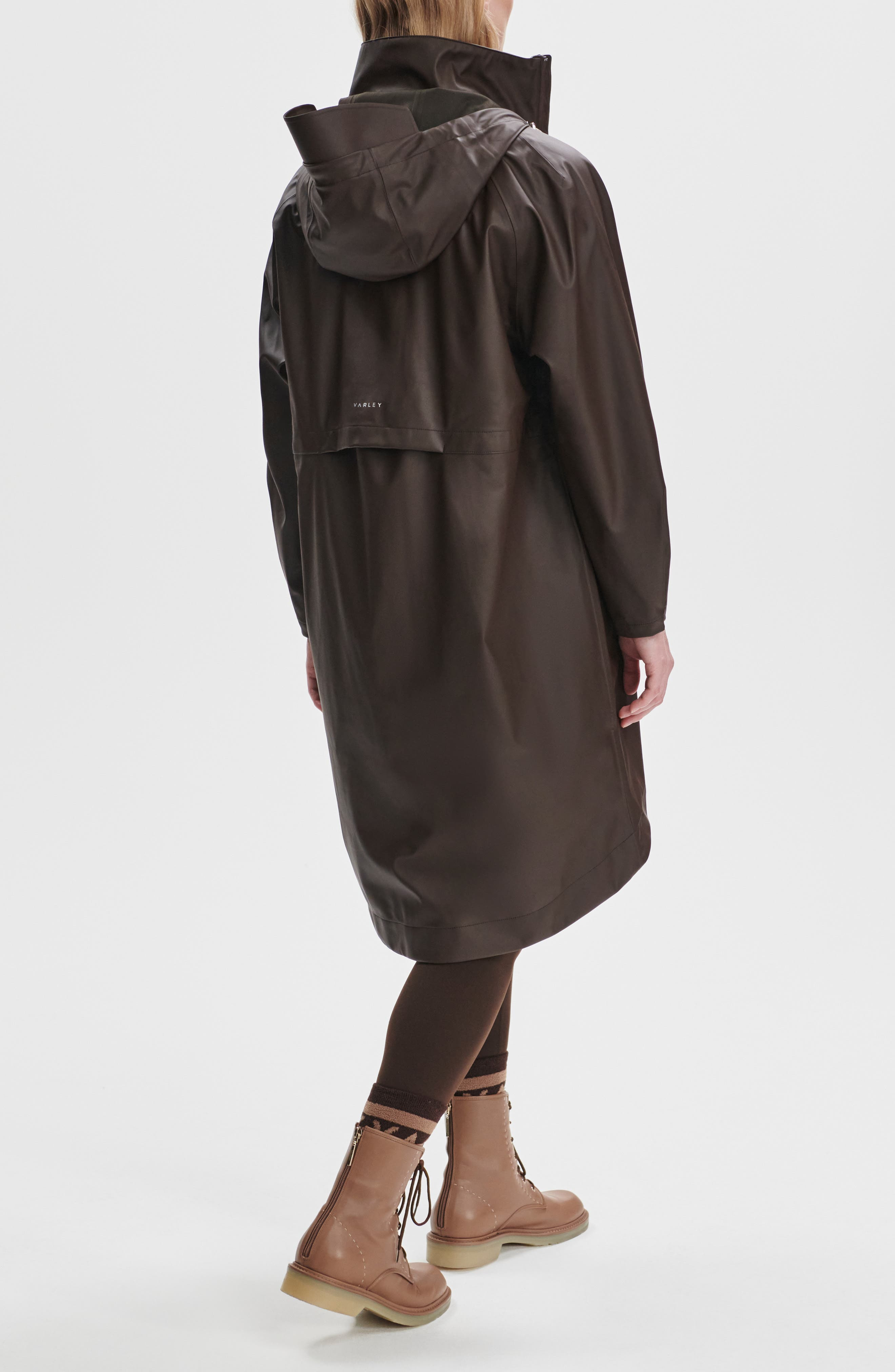Varley Kirsten Waterproof Hooded Raincoat in Dark Truffle at Nordstrom - 2