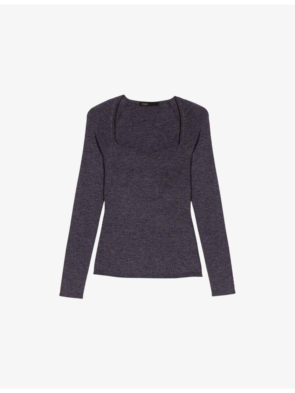Sweetheart-Neck Slim-Fit Stretch Wool-Blend Jumper - 1