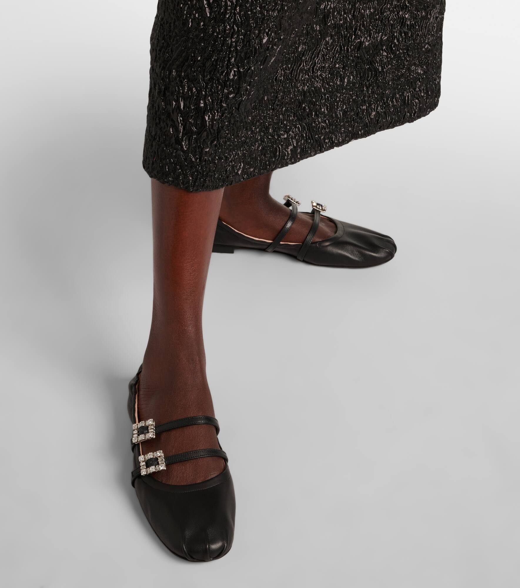 Embellished leather ballet flats - 7