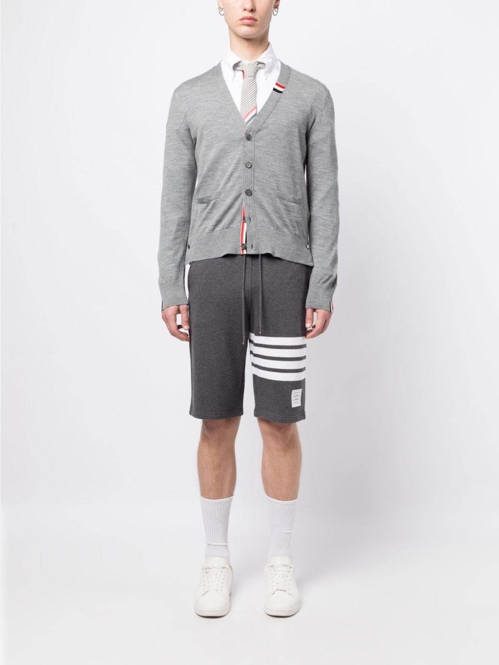 RWB-stripe wool-blend cardigan - 2