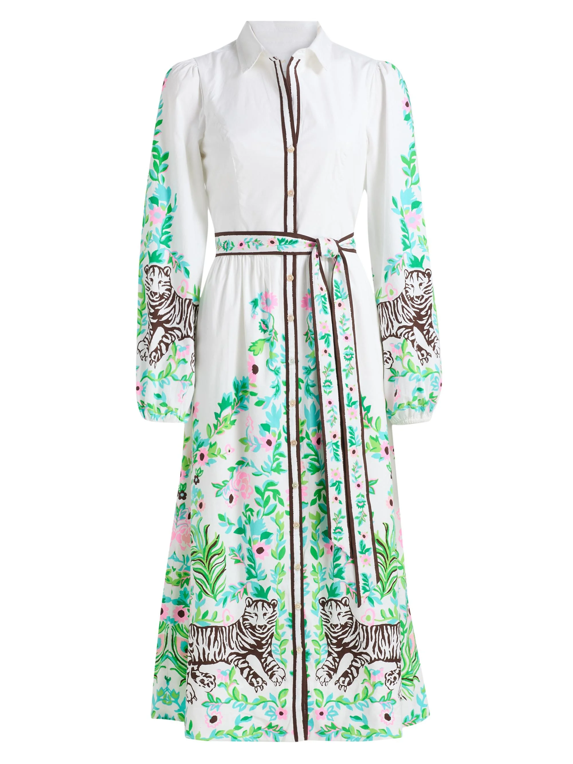 Women's Luanne Stretch Midi Shirtdress - Resort White Royal - 1