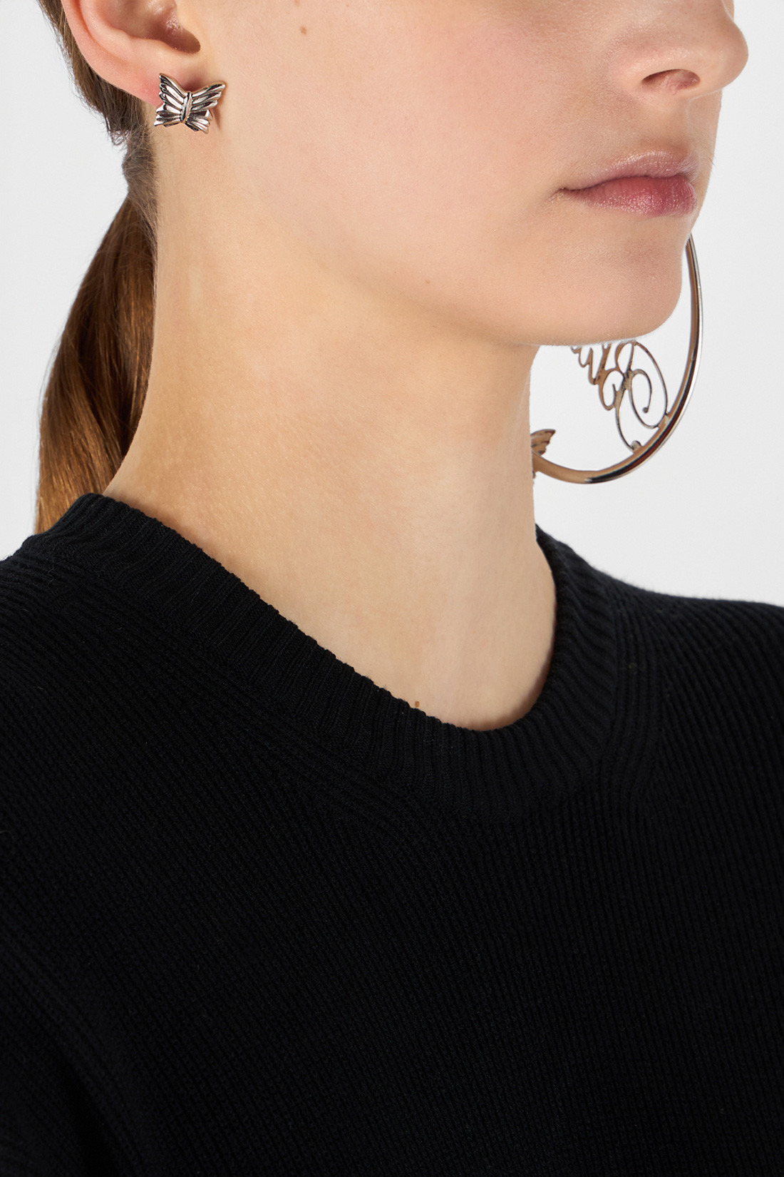 BRASS EARRINGS WITH LOGO - 4
