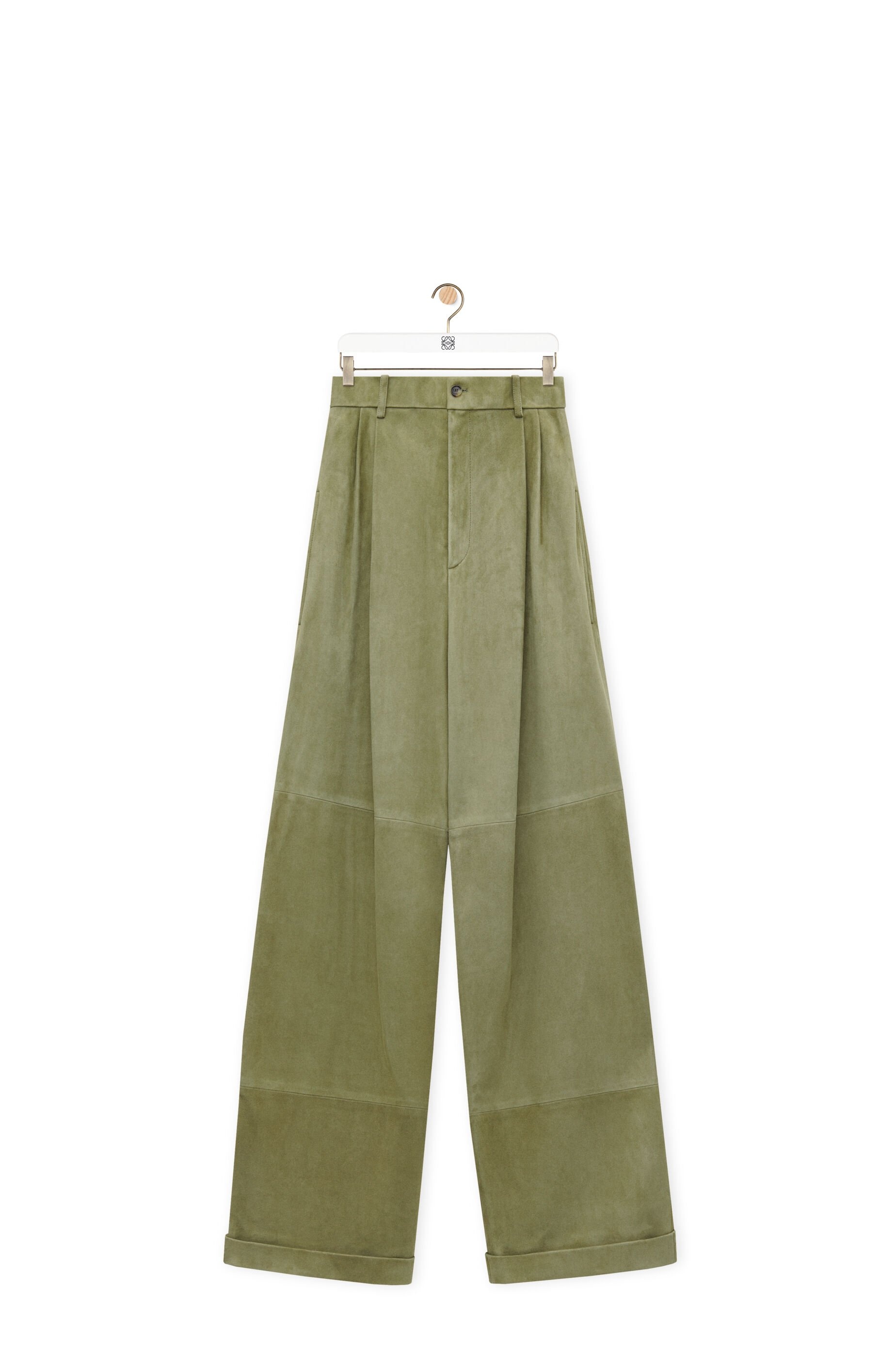 Pleated trousers in suede lambskin - 1