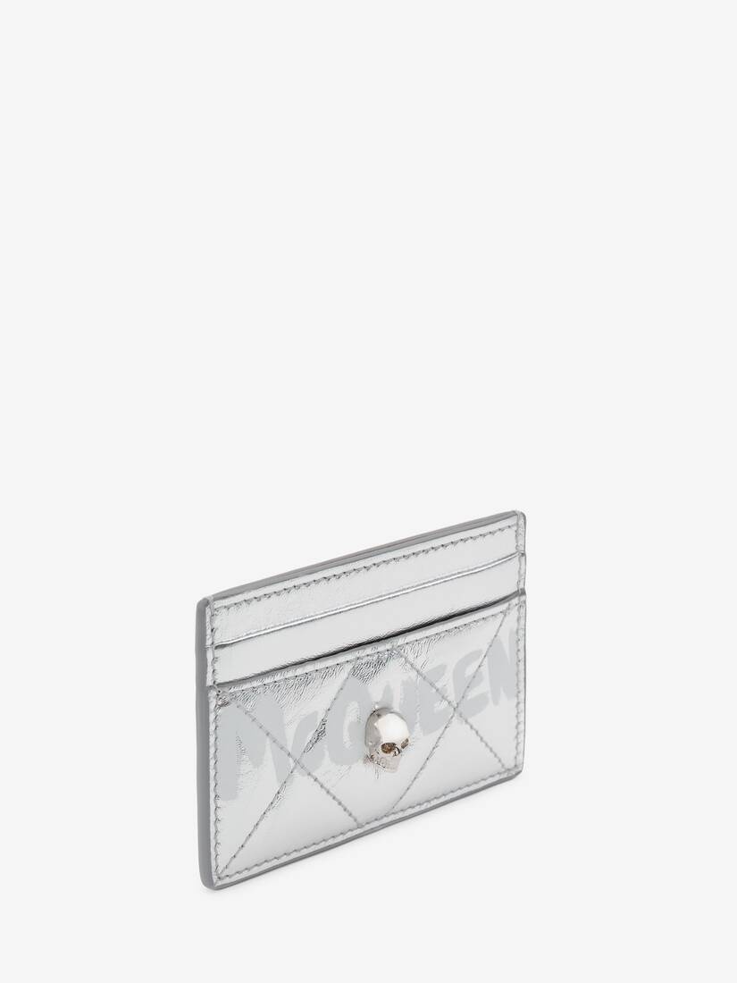 Mcqueen Graffiti Card Holder in Silver/white - 2